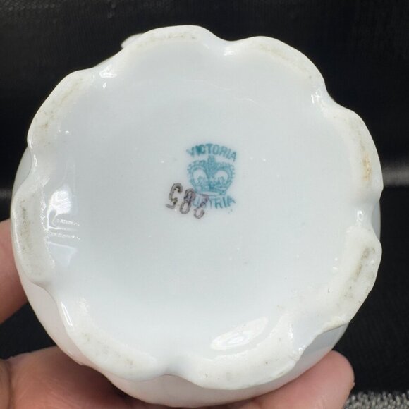 Antique Victoria Austria Fine Porcelain Small Pitcher Creamer Floral Pattern VTG - Picture 5 of 11